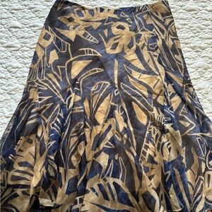 Lauren Ralph Lauren Gold Tan Maxi A-Line Skirt